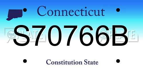 S70766B Connecticut License Plate