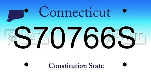 S70766S Connecticut License Plate