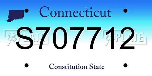 S707712 Connecticut License Plate