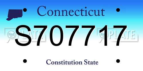 S707717 Connecticut License Plate