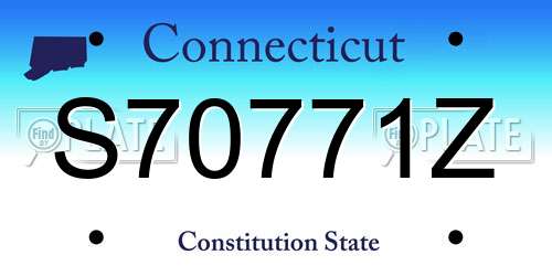S70771Z Connecticut License Plate