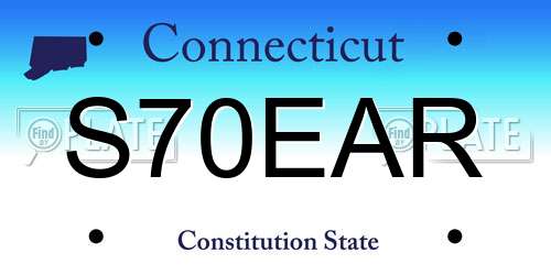 S70EAR Connecticut License Plate