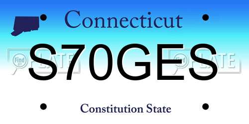 S70GES Connecticut License Plate