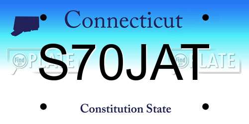 S70JAT Connecticut License Plate