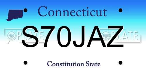 S70JAZ Connecticut License Plate