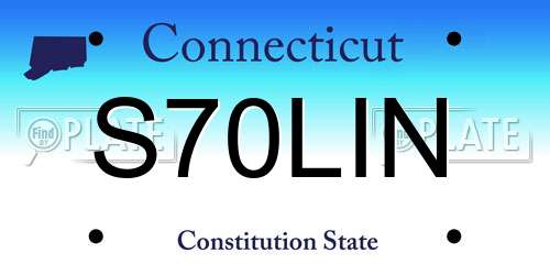 S70LIN Connecticut License Plate
