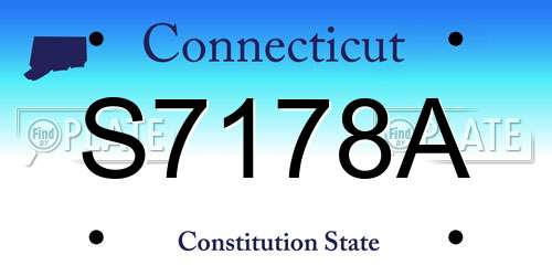 S7178A Connecticut License Plate