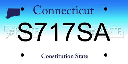 S717SA Connecticut License Plate