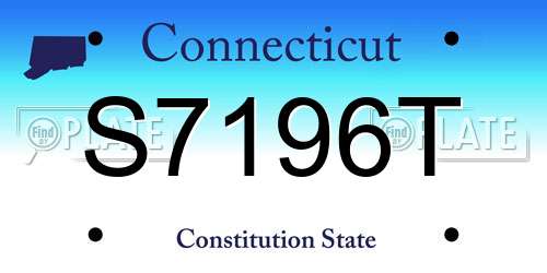 S7196T Connecticut License Plate