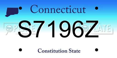 S7196Z Connecticut License Plate