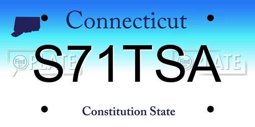 S71TSA Connecticut License Plate