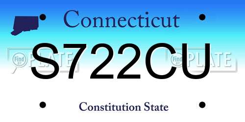 S722CU Connecticut License Plate