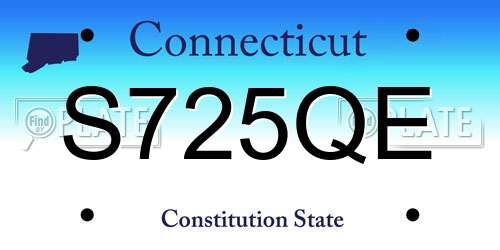 S725QE Connecticut License Plate