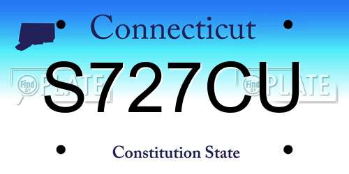 S727CU Connecticut License Plate