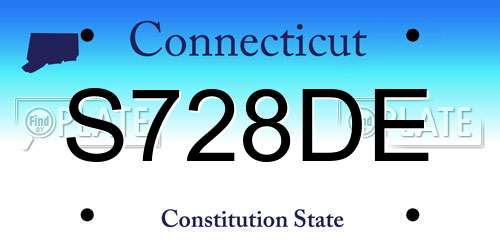 S728DE Connecticut License Plate