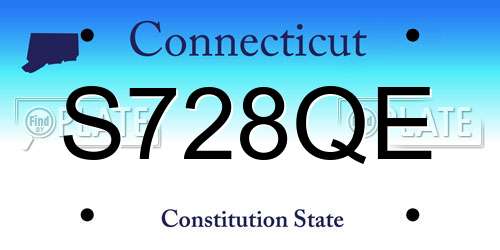S728QE Connecticut License Plate