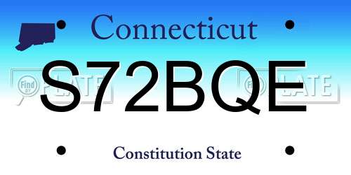 S72BQE Connecticut License Plate