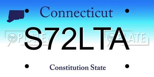 S72LTA Connecticut License Plate