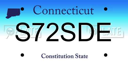 S72SDE Connecticut License Plate