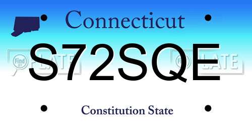 S72SQE Connecticut License Plate