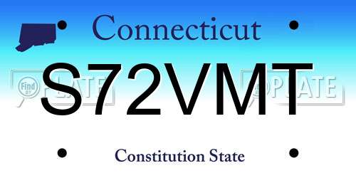 S72VMT Connecticut License Plate