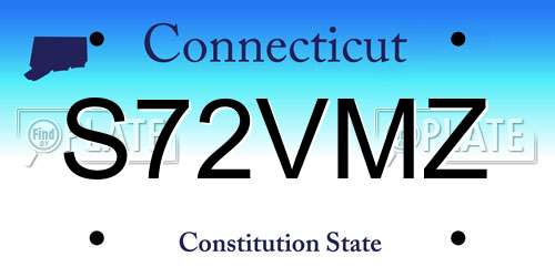 S72VMZ Connecticut License Plate