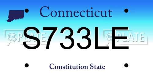 S733LE Connecticut License Plate