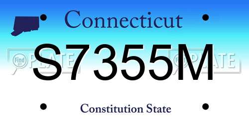 S7355M Connecticut License Plate