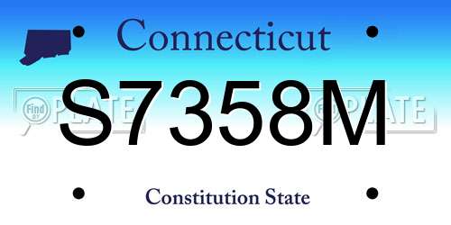 S7358M Connecticut License Plate