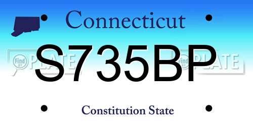 S735BP Connecticut License Plate