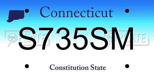 S735SM Connecticut License Plate