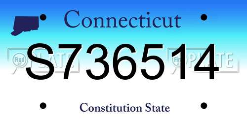 S736514 Connecticut License Plate