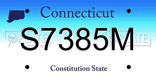 S7385M Connecticut License Plate