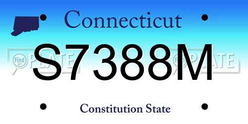 S7388M Connecticut License Plate