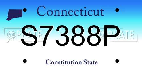 S7388P Connecticut License Plate