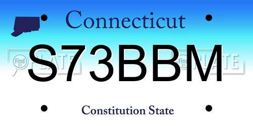 S73BBM Connecticut License Plate