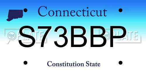 S73BBP Connecticut License Plate