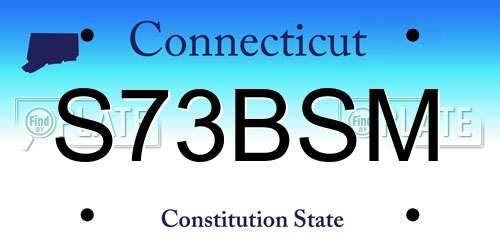 S73BSM Connecticut License Plate