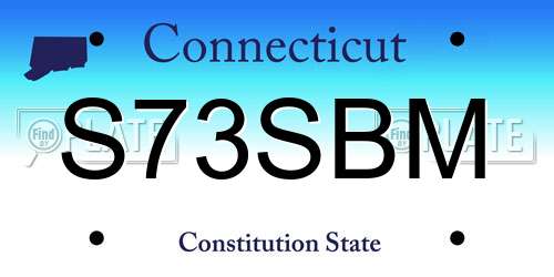 S73SBM Connecticut License Plate