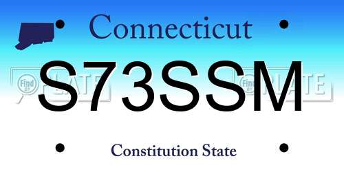 S73SSM Connecticut License Plate