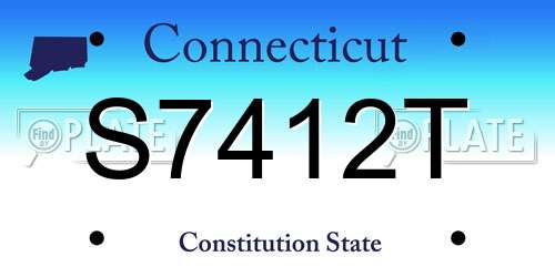 S7412T Connecticut License Plate