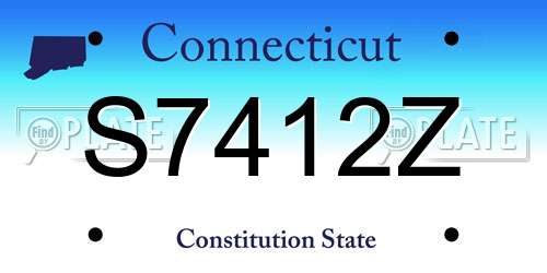 S7412Z Connecticut License Plate
