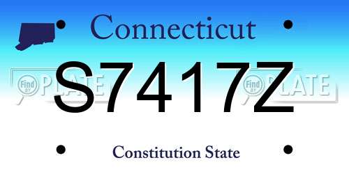 S7417Z Connecticut License Plate