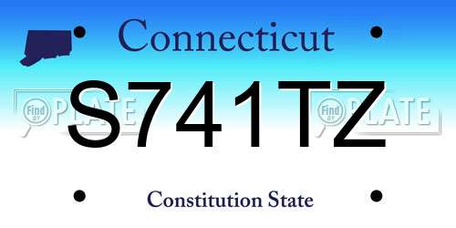 S741TZ Connecticut License Plate