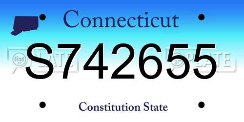 S742655 Connecticut License Plate