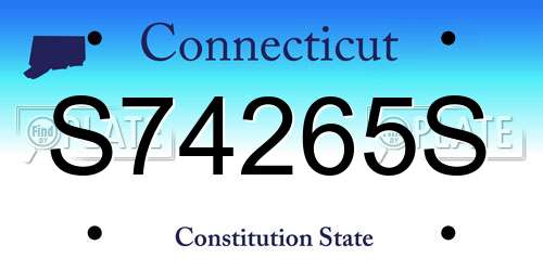S74265S Connecticut License Plate