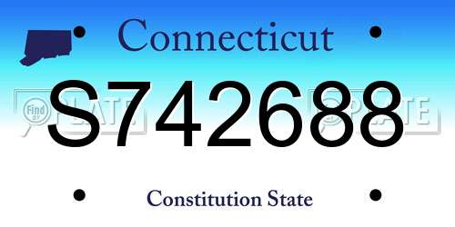 S742688 Connecticut License Plate