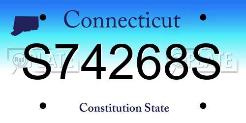 S74268S Connecticut License Plate