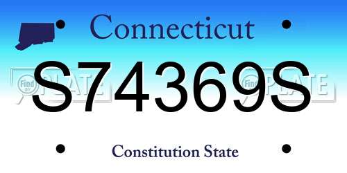 S74369S Connecticut License Plate