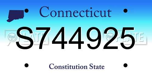 S744925 Connecticut License Plate